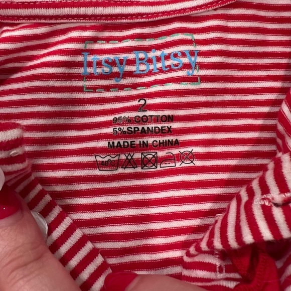 Itsy Bitsy Striped Red& White Cheer Polo Dress 2T - Picture 4 of 4